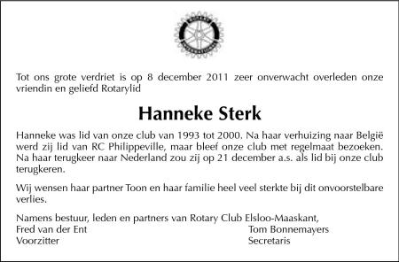 advertentie van Hanneke Sterk